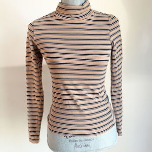 Urban Outfitters slim fitting Y2k 90s inspired striped turtle neck